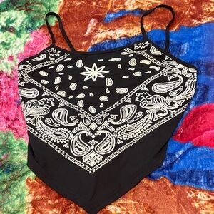 SHEIN Black and White Bandana Print Camisole